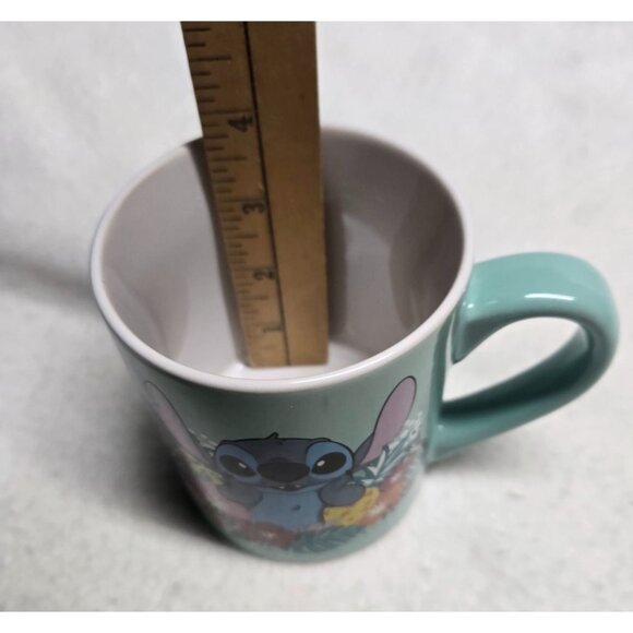 Disney Stitch Ceramic Mug 14 Oz "Weird But Cute" Tropical Floral Design - Picture 9 of 9